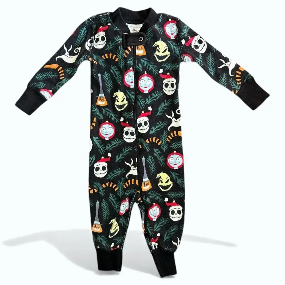 Hanna Andersson Disney Nightmare Before Christmas Zip Sleeper 6-12M Black
